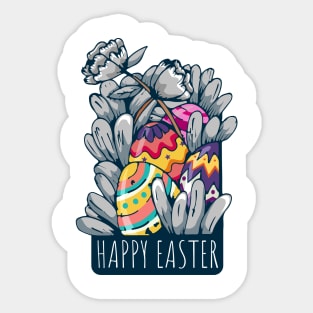 Happy Easter! Easter Egg Design Sticker